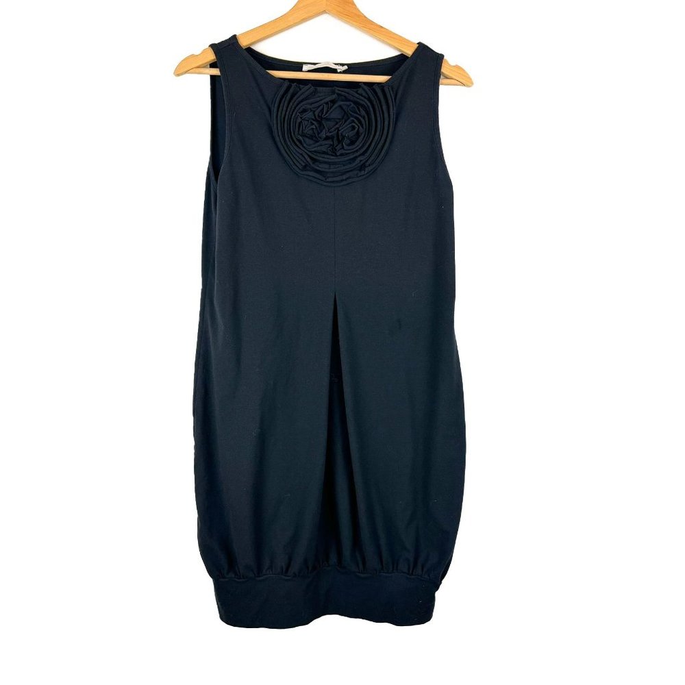 Anne Fontaine Black Rosette Sleeveless Tank Mini Dress 40 (US M 8)